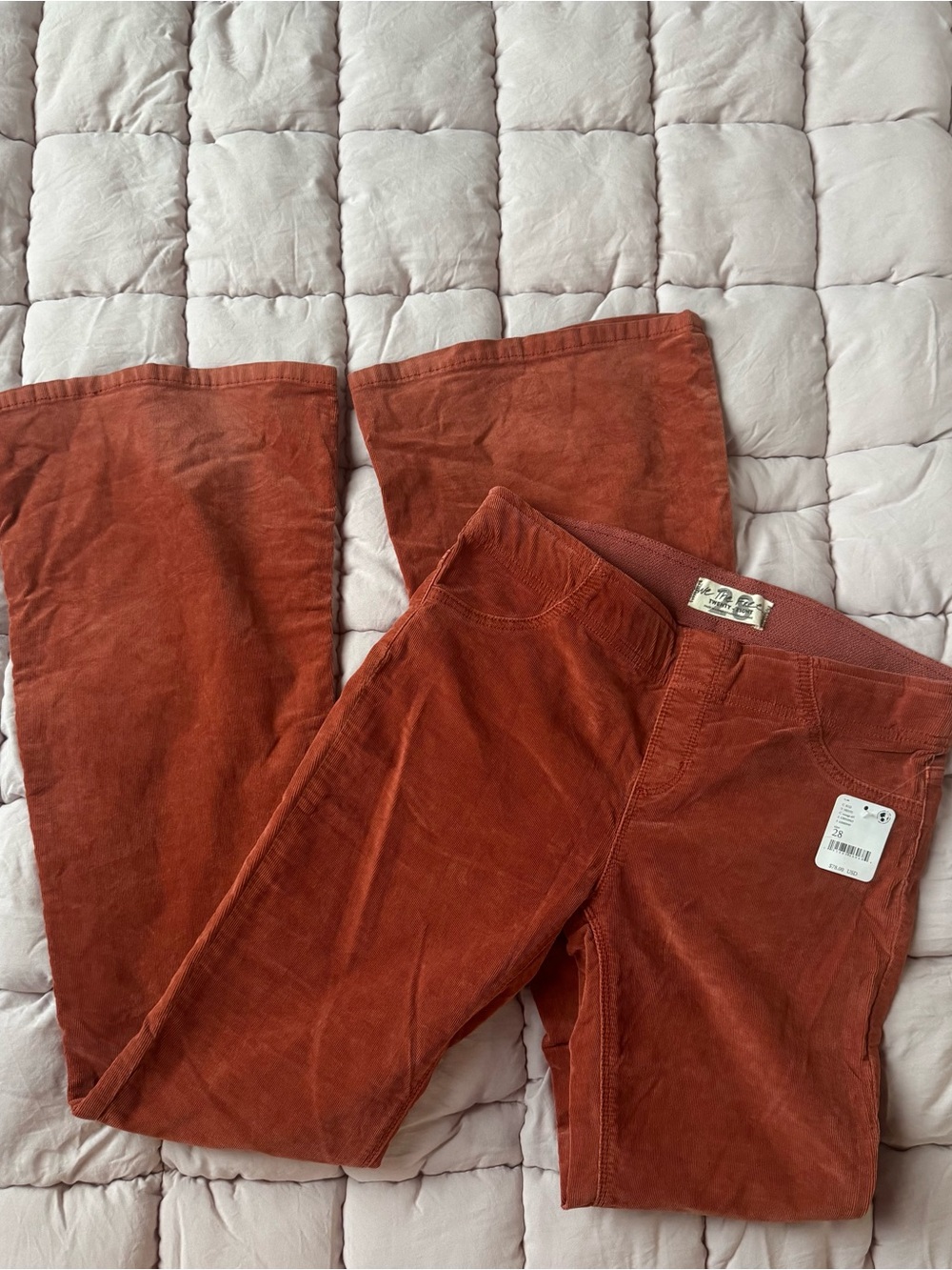 We The Free Free People Rust Corduroy Flare Pants Size 28